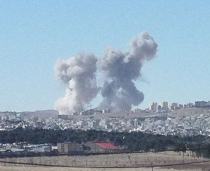 @Babak Taghvaee - The Crisis Watch: #Breaking: The #IsraeliAirForce, supported by the #USAirForce, has just targeted multiple military sites in #Kermanshah, western #Iran. One of them is a key ballistic missile base of the #IRGC Aerospa