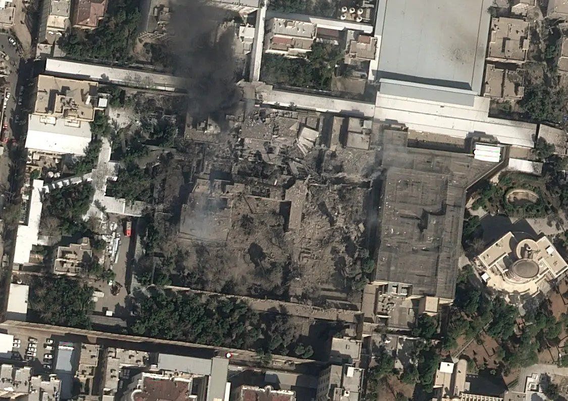 @Open Source Intel: NYT: Satellite imagery released today reportedly shows significant damage to the compound linked to Iran’s Supreme Leader, Ali Khamenei, in Tehran following an Israeli strike.