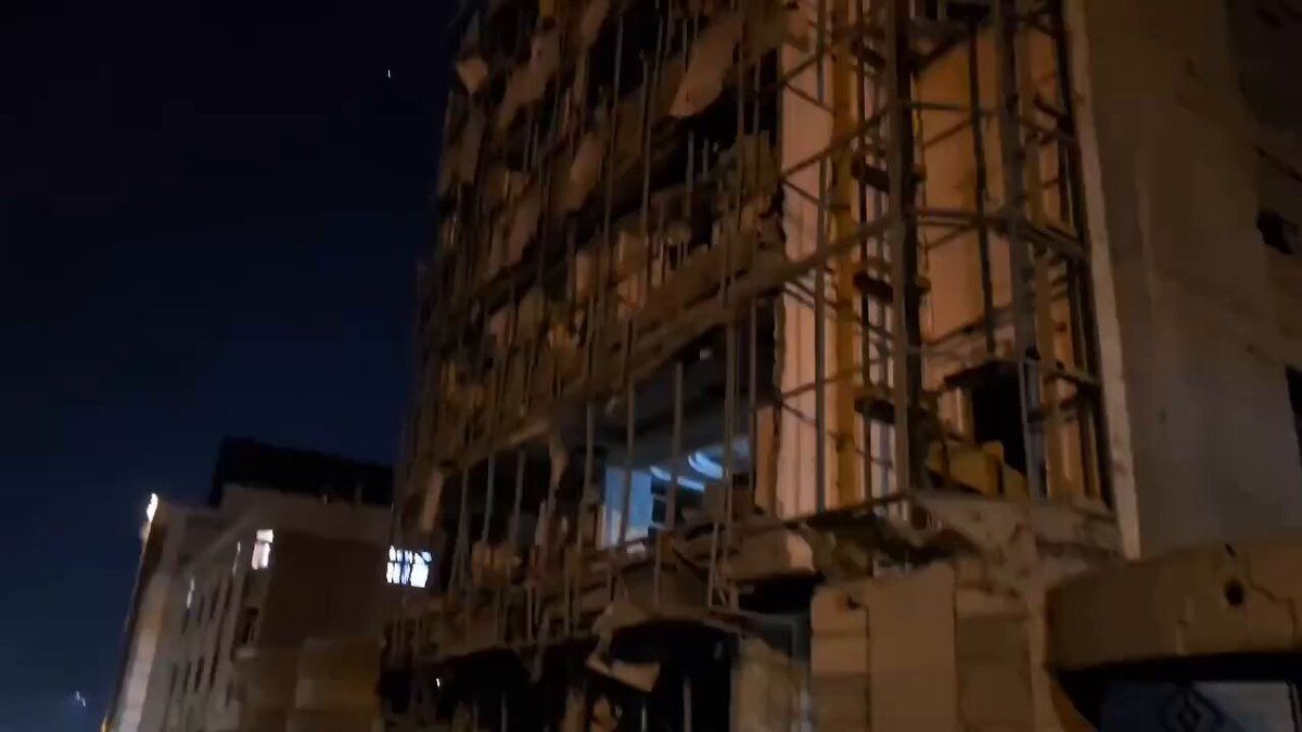 @Babak Taghvaee - The Crisis Watch: #Breaking: The airstrike conducted by the #Israeli Air Force on the television antenna of the state broadcaster of the Islamic regime of #Iran on Gandhi Street in #Tehran resulted in collateral damage