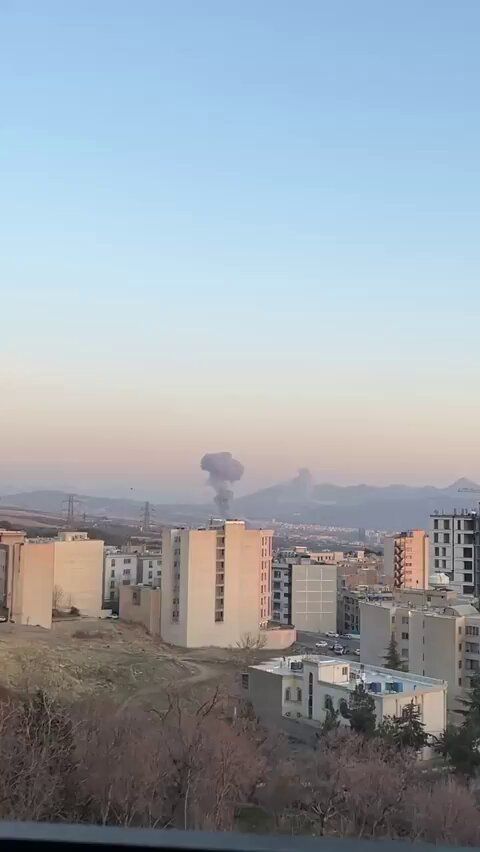 @Babak Taghvaee - The Crisis Watch: BREAKING: Massive airstrikes are being reported in eastern Tehran. They can be seen near the headquarters of the IRGC terrorist organization and also near the Shahid Mahallati residential complex of t