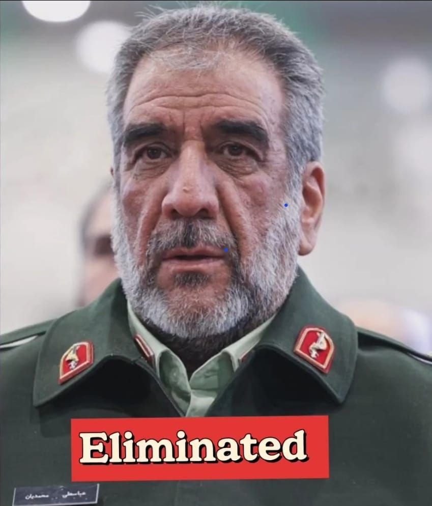 @Eli Afriat 🇮🇱: 🚨🇮🇷BREAKING: Brigadier General Abbas-Ali Mohammadian, the commander of the Tehran police, who gave orders to shoot and kill hundreds of protesters, was ELIMINATED in airstrikes by the American and