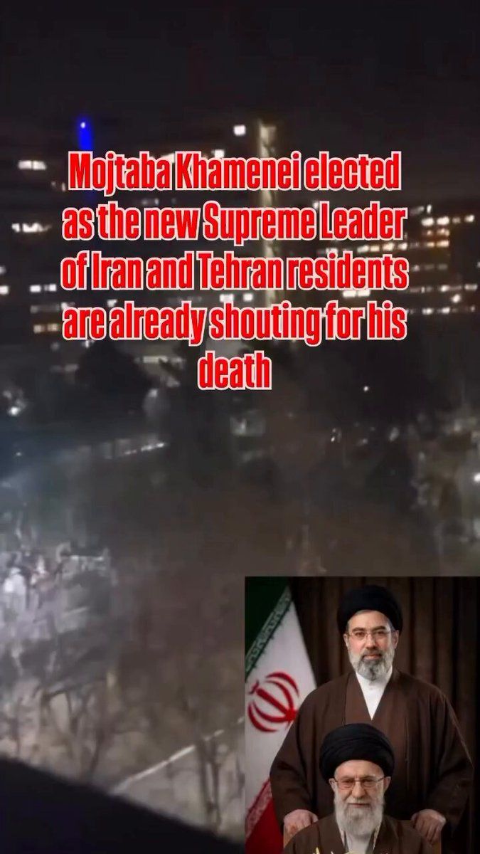 @Visegrád 24: BREAKING:
Ayatollah Mojtaba Khamenei was just officially selected to become the new Supreme Leader.
Iranians are already shouting for his death from their balconies and windows.