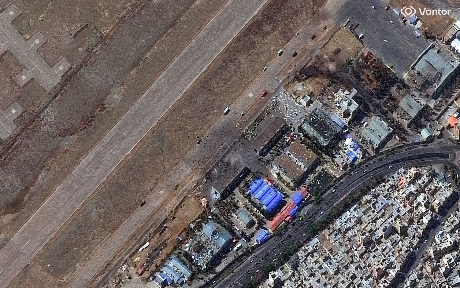 @Babak Taghvaee - The Crisis Watch: BREAKING: This satellite image shows the aftermath of the Israeli airstrike on the drone manufacturing plant of the Shahed Aviation Industries Corporation of the IRGC Aerospace Force, located north of