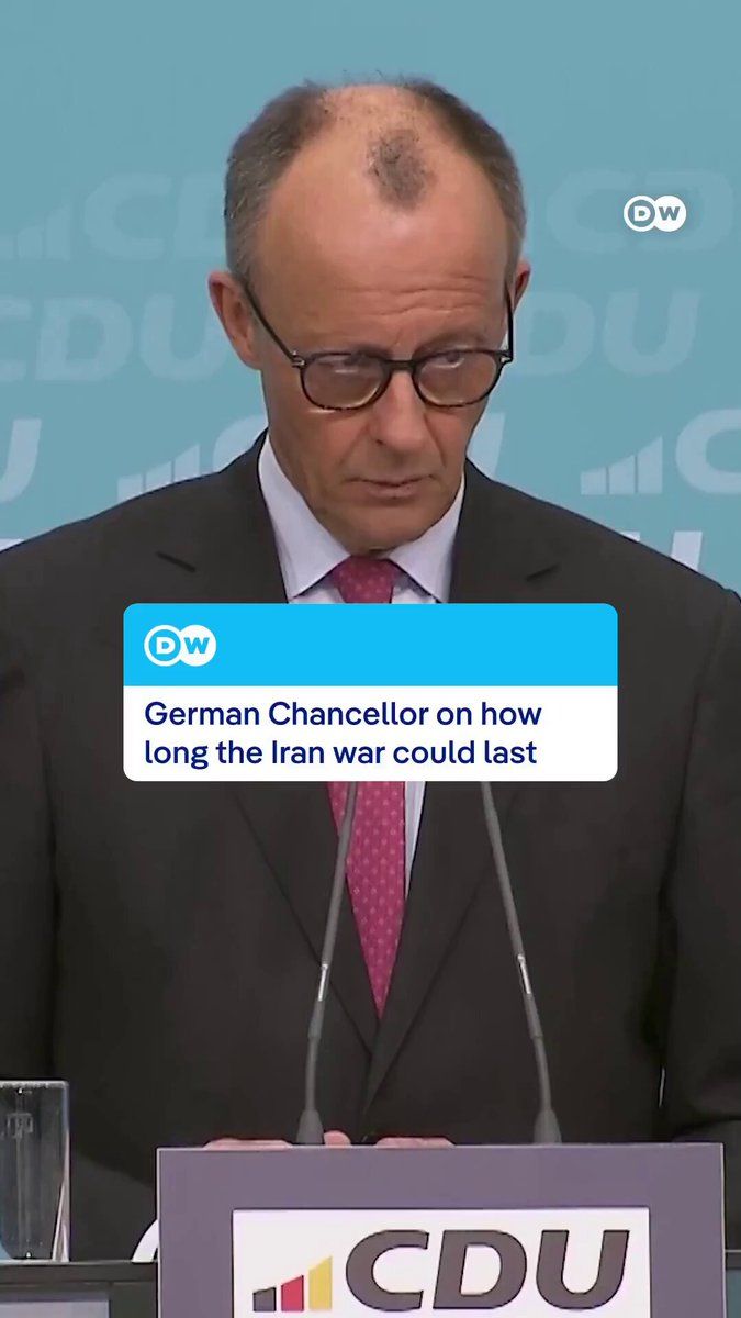 @Open Source Intel: German Chancellor Merz on Iran:
The sooner the Mullah regime ends, the sooner this war will be over. It is solely up to this regime and the so-called Revolutionary Guards to cease hostilities.
Unti