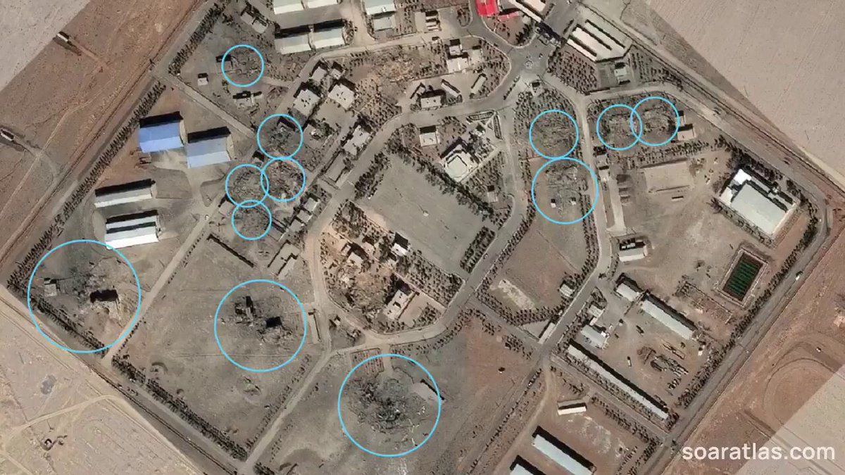 @Open Source Intel: Israel’s air and missile campaign has heavily damaged military facilities in and around Isfahan, including strikes on the 8th Fighter Base and other IRGC Ground Forces bases that satellite imagery sho