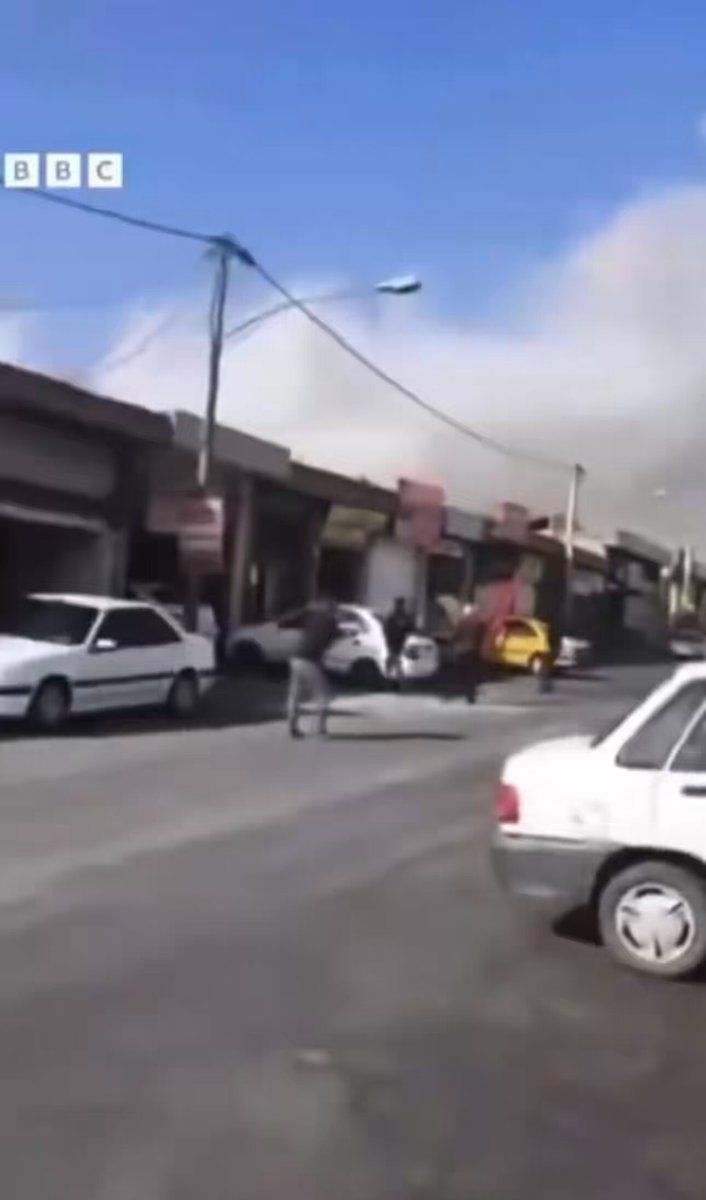 @Visegrád 24: A new video from Iran shows just how powerful the airstrikes are.
The man on the streets films at least 8 huge blasts within a couple of seconds.
