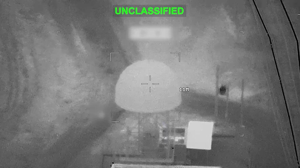 @Open Source Intel: Fresh CENTCOM footage of their strikes on the Islamic regime, the first strike is on a hardened, dome-shaped military storage bunker on Kharg Island.