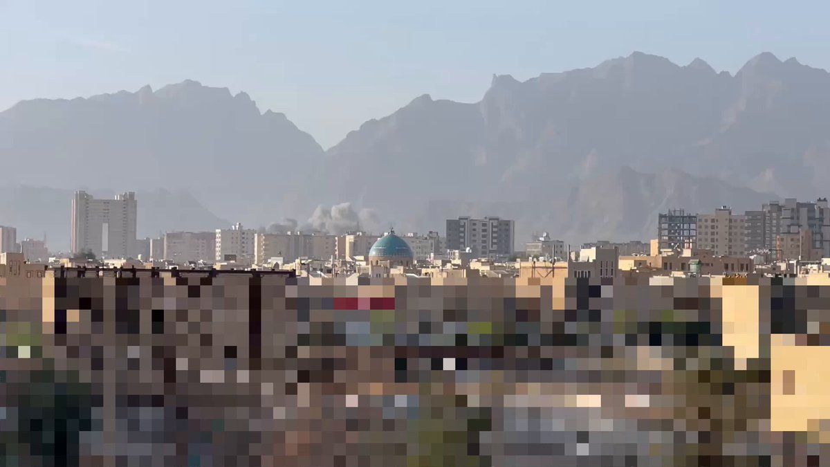 @Vahid Online: #Yazd
Received videos with descriptions: '7:11 AM, bombing probably by Al-Ghadir Corps,' 'Behind Koohstan Park 7:13 and 7:14'
Photos: At 7:15 two explosions, one towards Koohstan Park - I don't know w