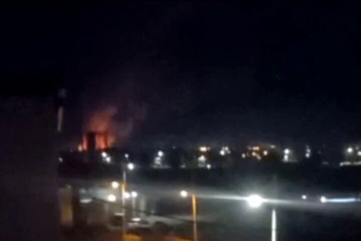 @مملکته: 1. Kashan, Imam Reza Boulevard, they hit a building, it's still catching fire, 1:30 AM, Friday, March 27, 2026
2. They hit next to Yas Flower Shop in Kashan, which is the housing for IRGC staff. Prob