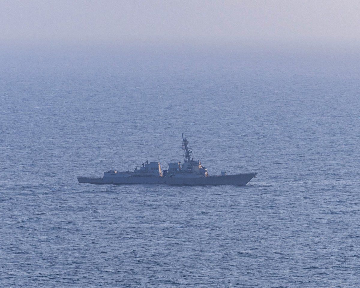 @U.S. Central Command: Yesterday, an Iranian-flagged cargo vessel tried to evade the U.S. blockade after leaving Bandar Abbas, exiting the Strait of Hormuz, and transiting along the Iranian coastline. The guided-missile des