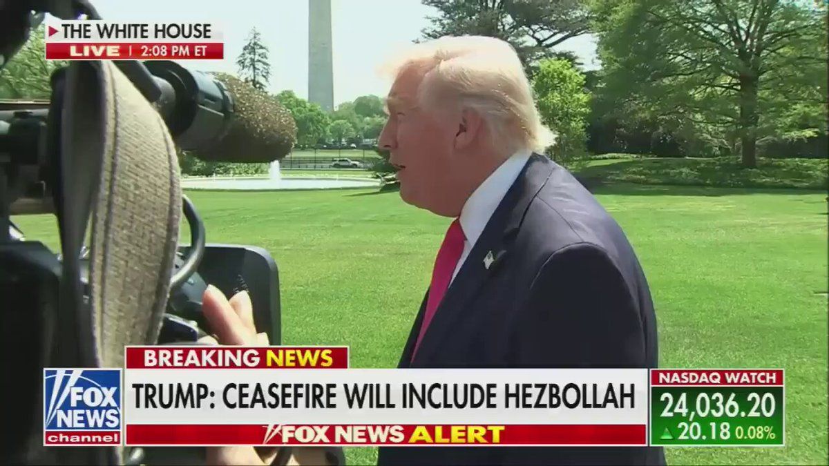 @Open Source Intel: Trump: The blockade is maybe more powerful than the bombing, if you want to know the truth.
Reporter: Are you going to make the Arab countries pay a portion of..
Trump: I think they're going to ma