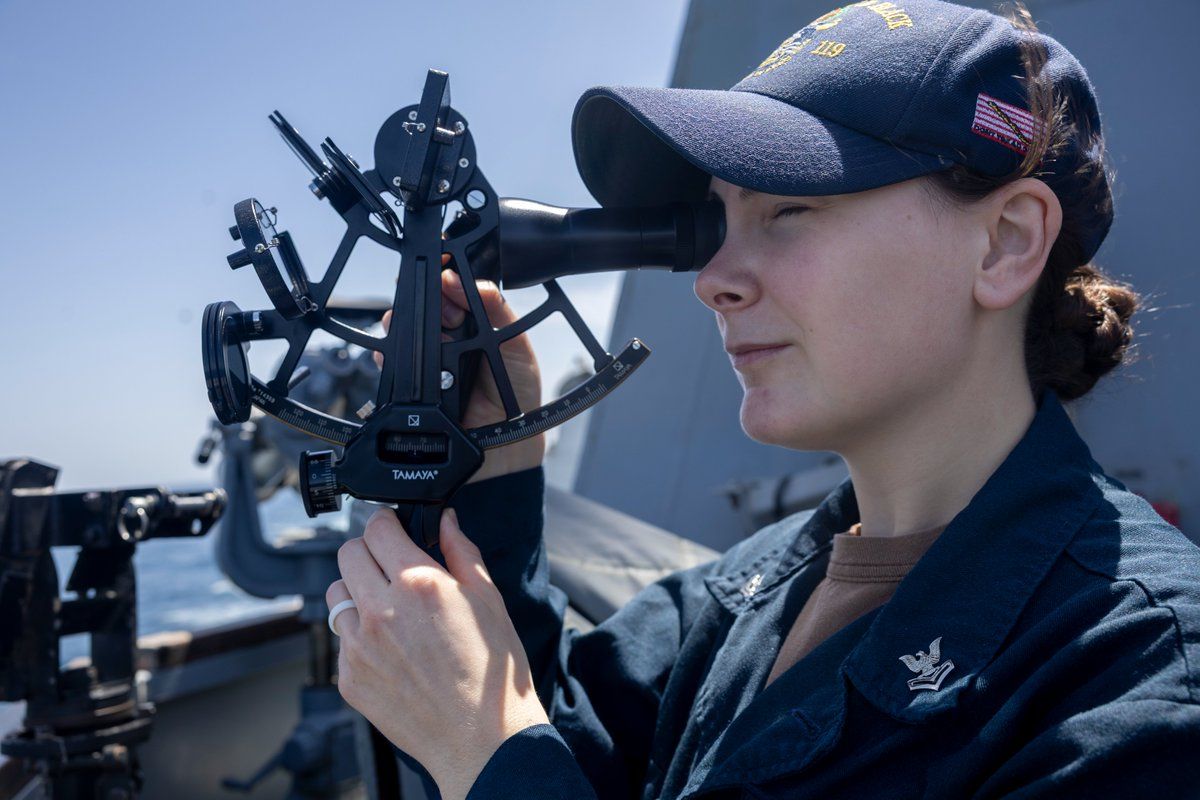 @U.S. Central Command: Sailors aboard guided-missile destroyer USS Delbert D. Black (DDG 119) stand watch as U.S. forces remain vigilant and enforce the blockade against ships attempting to enter or depart Iranian ports and