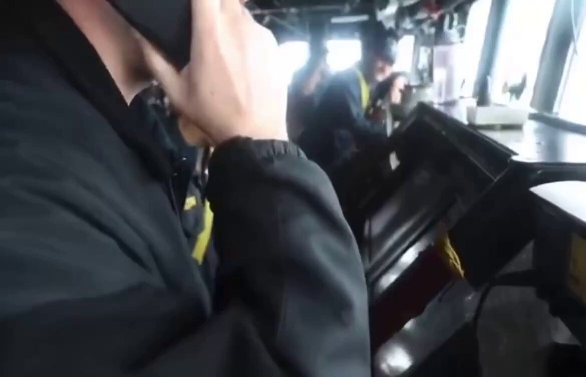 @Open Source Intel: CENTCOM released footage of sailors aboard the USS Rafael Peralta directing a merchant vessel back to an Iranian port during the U.S. blockade of the Strait of Hormuz on April 17.