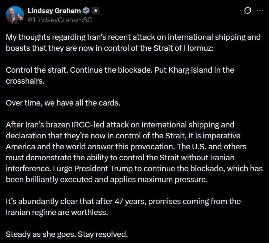 @🇮🇷LiveIranNews🇮🇱: ⚡🇺🇸🦀Republican Senator Lindsey Graham Calls for Intensified Pressure Against the Terrorist Regime of the Islamic Republic/Lindsey Graham, Republican U.S. Senator, reacted to the recent actions of t