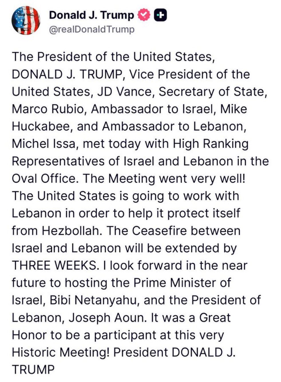 @Visegrád 24: Trump announces that the ceasefire between Israel and Hezbollah has been extended for 3 weeks