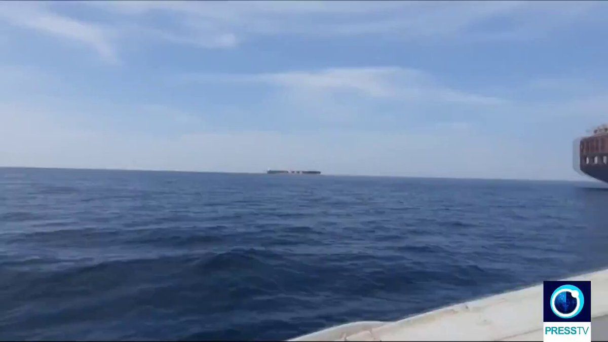@Open Source Intel: Iran state TV airs footage from aboard the Epaminondas, a Liberia flagged, Greek operated container ship seized by the IRGC in the Strait of Hormuz.