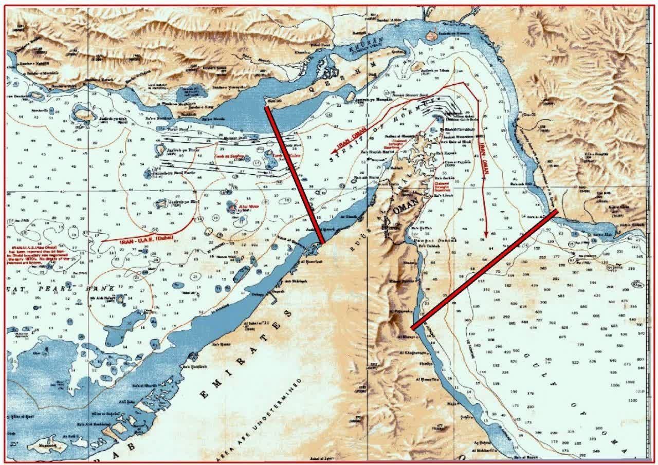 @Open Source Intel: The IRGC in defiance to President Trump is drawing a box across the strait:
West boundary: from Qeshm Island → UAE coast near Umm Al Quwain
East boundary: from Mobarak Mountain (Iran) → Fujairah
