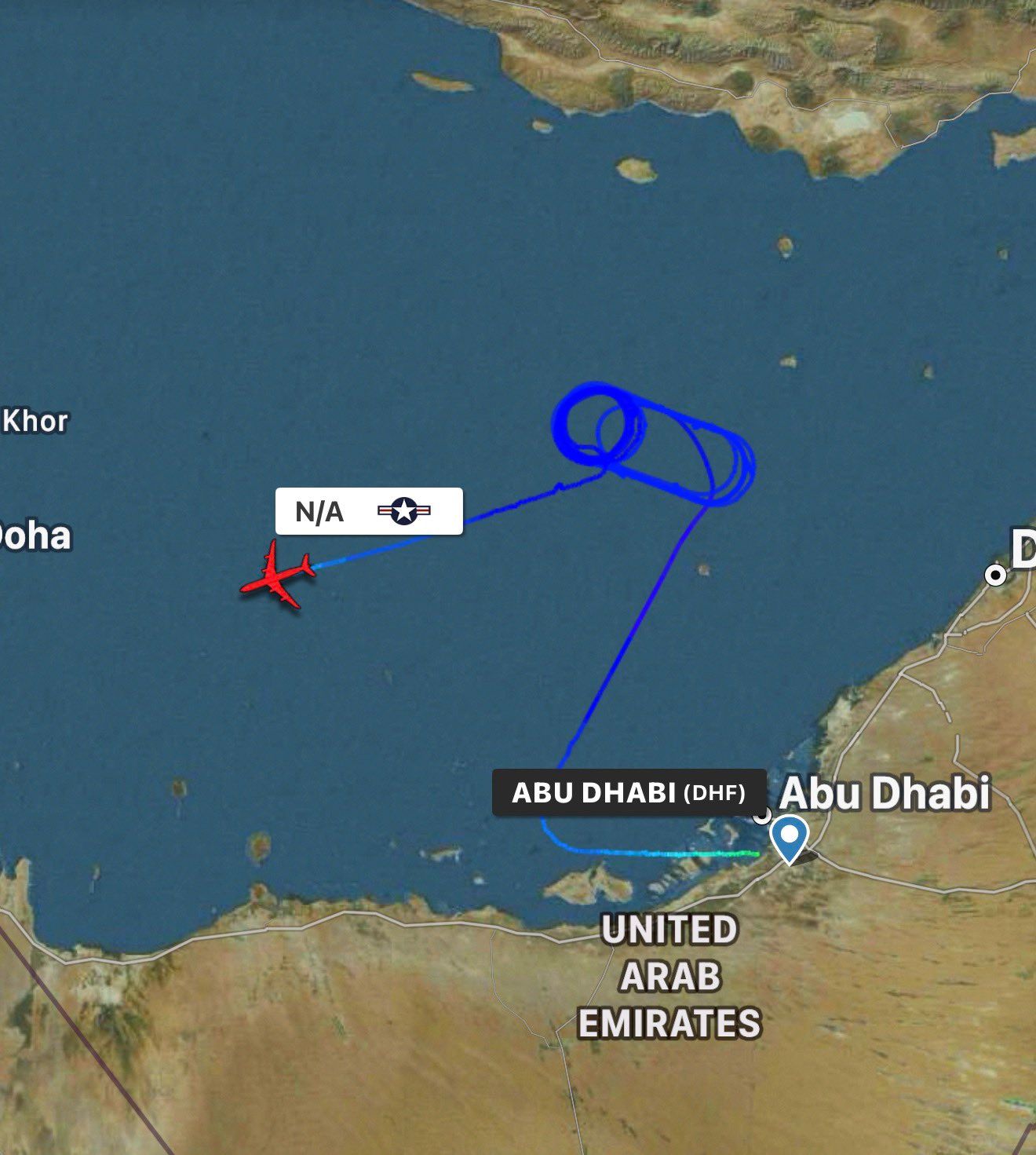 @Open Source Intel: A U.S. Air Force KC-135 refueling aircraft declared an emergency by transmitting code 7700 before dropping off radar over the Strait of Hormuz.
Interesting.