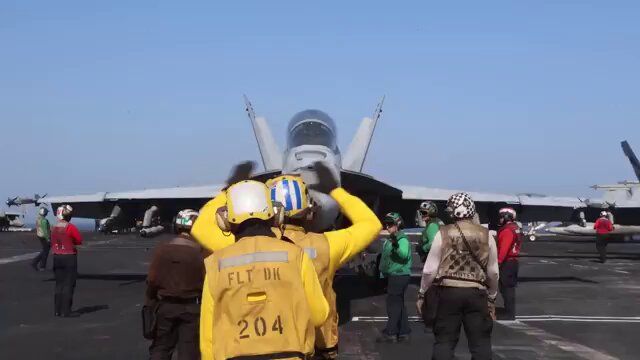 @Babak Taghvaee - The Crisis Watch: Breaking: F/A-18E/F Super Hornets and EA-18G Growlers of the United States Navy operating from the USS Abraham Lincoln (CVN-72) are currently patrolling over the Persian Gulf, Strait of Hormuz, and th