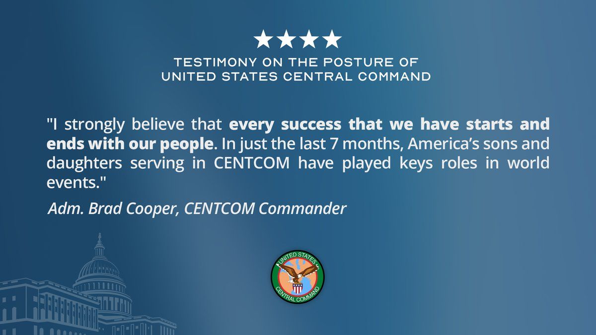 ادмирال براد کوپر رئیس CENTCOM در حال ارائه شهادت درباره وضعیت CENTCOM در کنگره آمریکا دبیرخانه سنا_committee on armed services_ میباشد.