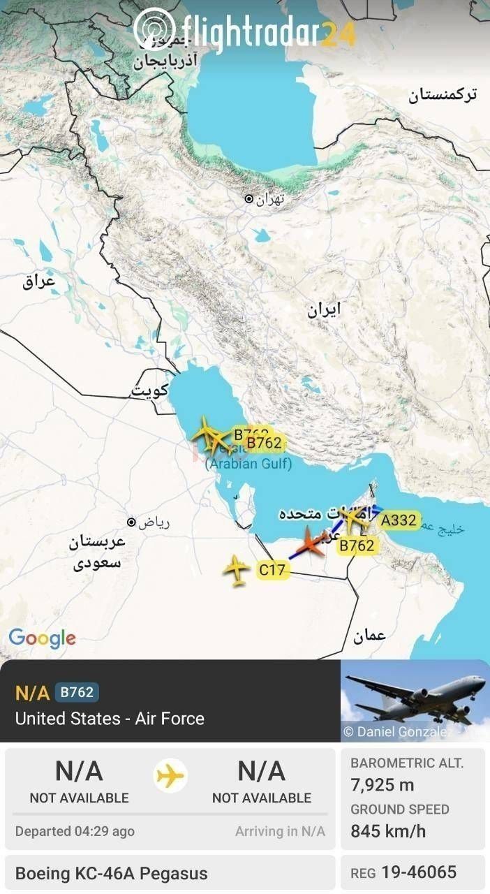 @✡︎𝐋𝐢𝐯𝐞𝐈𝐫𝐚𝐧𝐍𝐞𝐰𝐬🇮🇷🇮🇱: ⚡🇺🇸🇦🇪Reports indicate extensive and heavy activity by American and Emirati refueling aircraft over the Persian Gulf, the Strait of Hormuz, and the Sea of Oman./These aerial movements coincide with