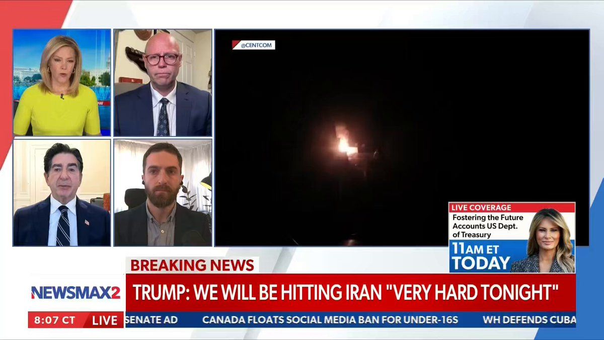 @Open Source Intel: Nasz @simchabrodsky dołączył do Shannon Cake z Newsmax, aby omówić kolejną fazę nacisku Stanów Zjednoczonych na Iran.
Poprzednie ataki amerykańskie skupiły się na infrastrukturze wojskowej.. radarach, łączności i systemach obronnych przeciwlotniczych.