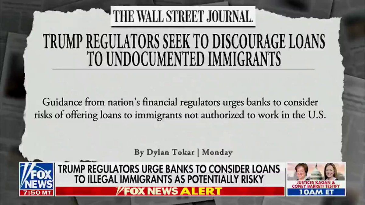 @Open Source Intel: NEC Director Kevin Hassett:
"If a bank is making lots of loans to people that might be deported... then obviously that person's probably not going to pay back the loan, and so we view this as a fina