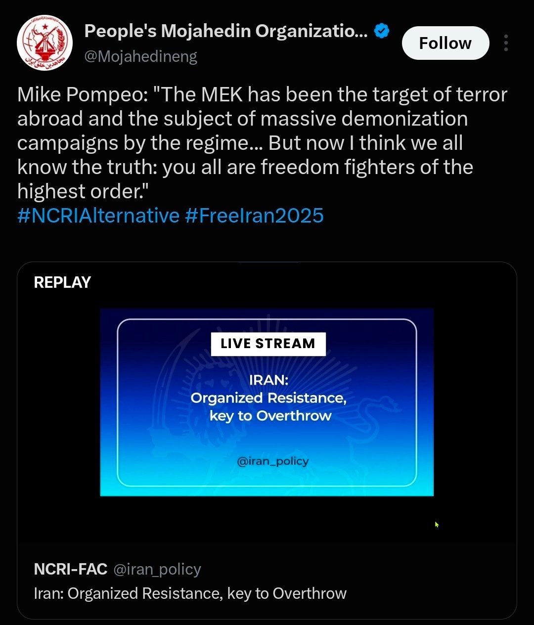 @Goldie Ghamari | گلسا قمری 🇮🇷: Dear @marklevinshow,
I have so much respect for you and I am so grateful that you have been an unwavering voice for Iranians fighting for freedom and democracy against the terrorist Islamic Regime.