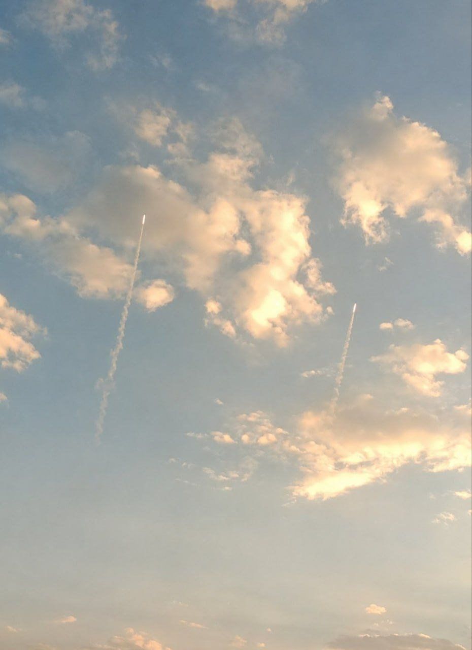The IRGC Aerospace Force is holding large exercises nationwide. A photo appears to show two ballistic missiles being test launched in Kerman's Lut Desert in southeastern Iran. The image has not been…