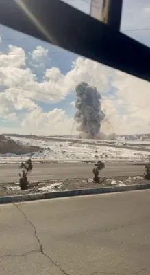@Babak Taghvaee - The Crisis Watch: #Breaking: This footage shows the exact moment ballistic missile launchers of the #IRGC Aerospace Force were targeted at a launch site near the city of #Tabriz by what appear to be #Hermes900 armed dr