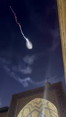 @Babak Taghvaee - The Crisis Watch: #Breaking: Just minutes ago, the #IRGC Aerospace Force launched what appears to be a Sejjil-2 solid-propelled intermediate-range ballistic missile at #Israel. It can be seen flying over #Iran on its w