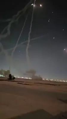 @Babak Taghvaee - The Crisis Watch: #Breaking: Happening tonight, the #USArmy is heavily defending Al Udeid Air Base in #Qatar using its Patriot PAC-3 and THAAD air defense systems. You can see them constantly launching MIM-104F surface
