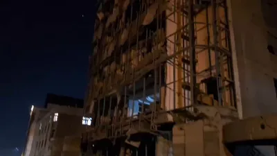 @Babak Taghvaee - The Crisis Watch: #Breaking: The airstrike conducted by the #Israeli Air Force on the television antenna of the state broadcaster of the Islamic regime of #Iran on Gandhi Street in #Tehran resulted in collateral damage