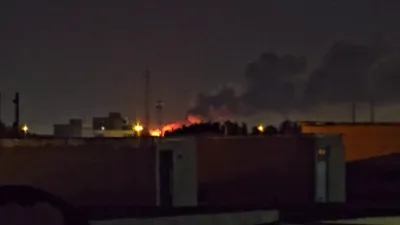 @Babak Taghvaee - The Crisis Watch: #Breaking An ammunition warehouse belonging to the #IRGC Aerospace Force in the city of #Ahvaz was targeted and destroyed. You can see secondary explosions as a result of this airstrike most likely ca
