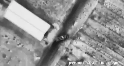 @Babak Taghvaee - The Crisis Watch: #Breaking: Video released by the #IDF shows that an Israeli Air Force drone targeted and destroyed what appears to be a 3rd Khordad or Tabas medium-range air defense system of the #IRGC Aerospace Forc