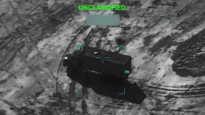 @Babak Taghvaee - The Crisis Watch: These trucks were carrying cruise missiles, anti-ship missiles, and one-way attack drones belonging to the IRGC Aerospace Force and Navy. They were hit by MQ-9A Reaper armed drones of the USAF in sout