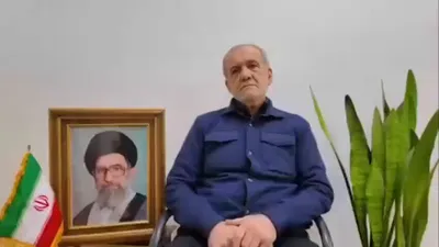 @Babak Taghvaee - The Crisis Watch: This is Masoud Pezeshkian, the terrorist president of the Islamic regime of Iran. He continues threatening Iran’s neighboring countries, saying that the IRGC Aerospace Force will continue its missile 
