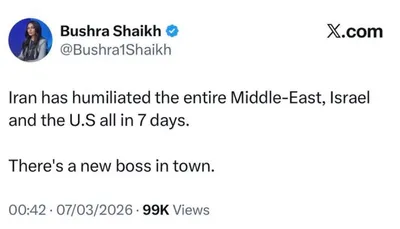@𝐍𝐢𝐨𝐡 𝐁𝐞𝐫𝐠 🇮🇷 ✡︎: >literally loses entire regime leadership, navy, launch sites, every IRGC base, most police stations, thousands of irgc and basijis dead, khamenei dead, mojtaba in hiding, all in a week
>"they're winn