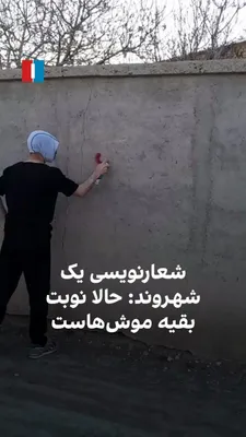 @ايران اينترنشنال: A video obtained by Iran International shows a citizen in Iran writing a slogan on a wall about Khamenei's death: "Mousa Ali has been destroyed. Now it's the turn of the rest of the mice."