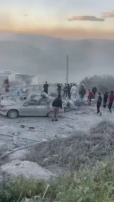 @Open Source Intel: Footage shows the aftermath of an Israeli airstrike on Seer in southern Lebanon; Lebanese reports say at least 20 people were killed.