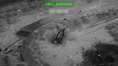 @Babak Taghvaee - The Crisis Watch: BREAKING: Somehow, a launcher belonging to the Talash surface-to-air missile system of the Iranian Air Defense Force was left abandoned. An MQ-9A Reaper armed drone of the U.S. Air Force detected it a