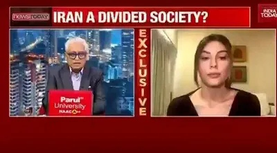 @Eli Afriat 🇮🇱: Propaganda collapsed in real time.

Rajdeep Sardesai: "How do you see the situation of Iran?"

Iranian actress Elnaaz Norouzi:
"Iranians are so excited and they have so much hope that finally this reg
