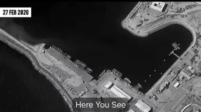 @WarMonitor🇺🇦🇬🇧: Satellite footage released by CENTCOM shows aftermath of US strikes on Iranian warships which were sunk at the beginning of the war as they were docked in port.