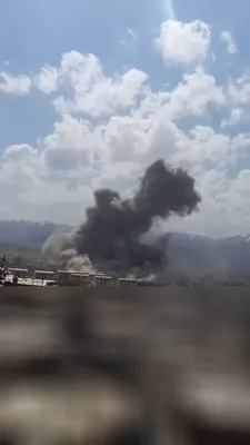 @Vahid Online: #Marivan in Kurdistan Province  
Images and messages received from around 2 PM onwards:  
-They struck 3 military bases around the city (Imam Peak, Chaog, IRGC around Lake Zaribar) and the border regi