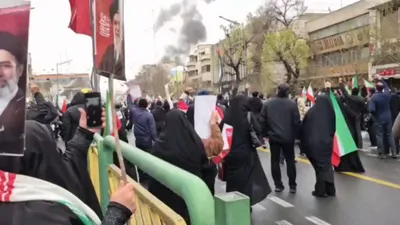 @Babak Taghvaee - The Crisis Watch: BREAKING: The Israeli Air Force is targeting government buildings and Basij bases near Enghelab Street in Tehran, where supporters of the Islamic regime have gathered to march for the elimination of I