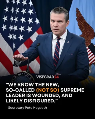@Visegrád 24: 🇺🇸 U.S. SecWar Pete Hegseth:

"We know the new, so-called (not so) Supreme Leader is wounded, and likely disfigured.”

There have previously been unconfirmed speculations that Mojtaba Khamenei was w