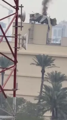 @Babak Taghvaee - The Crisis Watch: BREAKING: Unfortunately, one of the short-range air defense systems installed on the roof of the U.S. Embassy in Baghdad has been hit and destroyed by one-way attack drones of the IRGC Aerospace Force