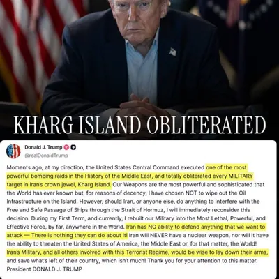 @𝐍𝐢𝐨𝐡 𝐁𝐞𝐫𝐠 🇮🇷 ✡︎: Good morning.

This was a genius move. The regime in Iran needs to SURRENDER, or Trump will likely invade and hold Kharg Island.

Meanwhile, Israel is blowing up basijis left and right to set the cond
