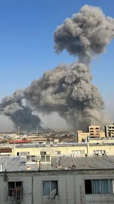 @Babak Taghvaee - The Crisis Watch: BREAKING: These images show massive plumes of smoke rising from the industrial town of Tabriz, a major industrial center in northwestern Iran, following an Israeli airstrike targeting a tractor manufa