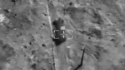 @Babak Taghvaee - The Crisis Watch: BREAKING: The Israeli Air Force released two videos recorded by Hermes-900 and Heron TP armed drones. The footage shows the destruction of engineering equipment, including bulldozers used by IRGC Aero